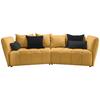 Boxspringová pohovka SOFI, horčicovožltá, tmavosivá - horčicovožltá/čierna, Modern, textil (294/93/152cm) - Premium Living