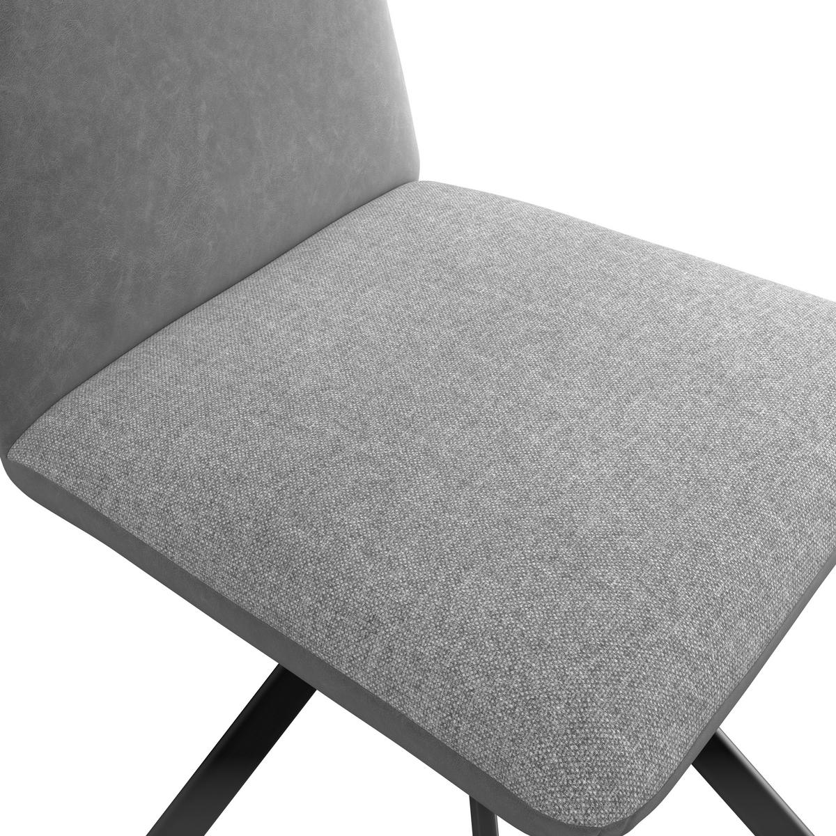 Stuhl Kian Webstoff Grau, B: 46 cm - Schwarz/Grau, Trend, Textil/Metall (46/88/63cm)