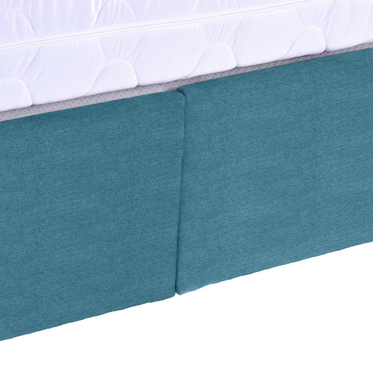 Polsterbett Mit Bettkasten 180x200 Bellagio Blau - Blau/Buchefarben, KONVENTIONELL, Holz/Textil (180/200cm)