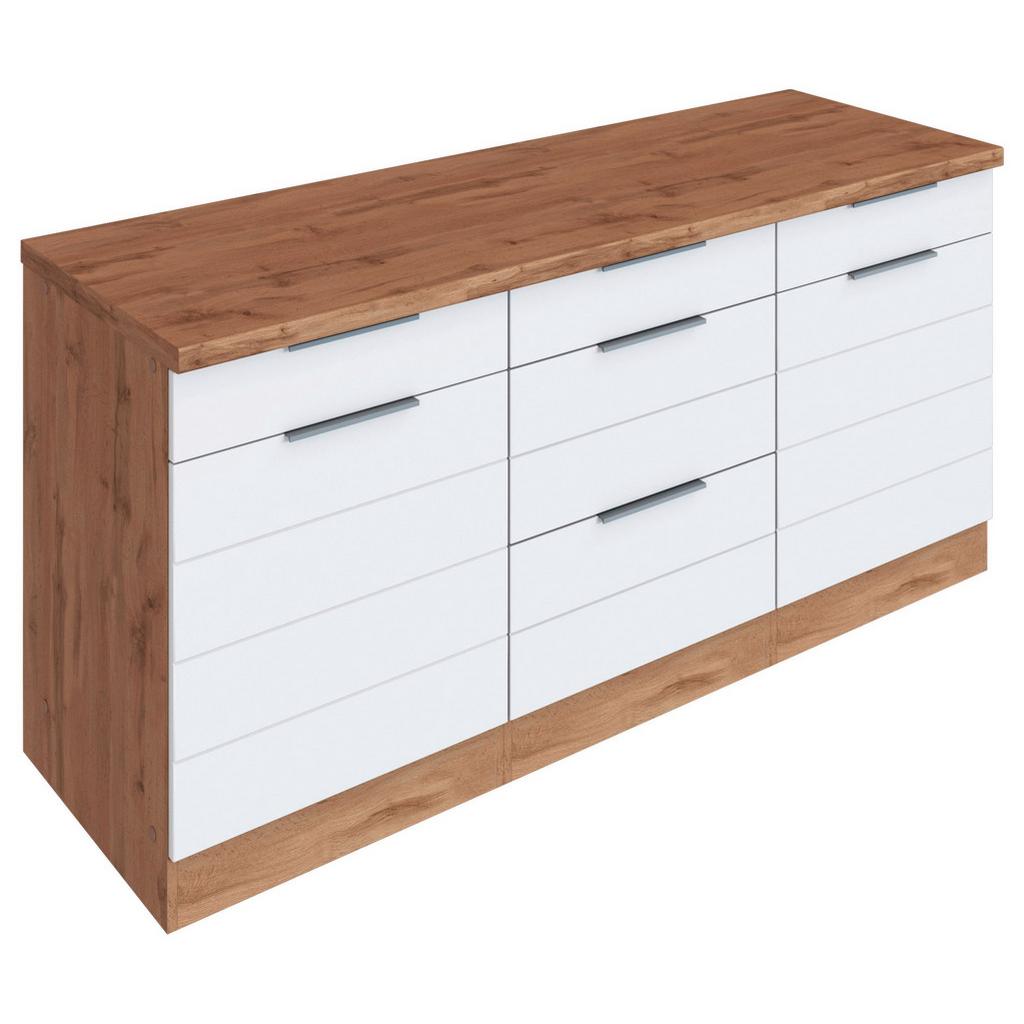 Küchenunterschrank Florenz B: 180 cm Weiß/Eichefarben