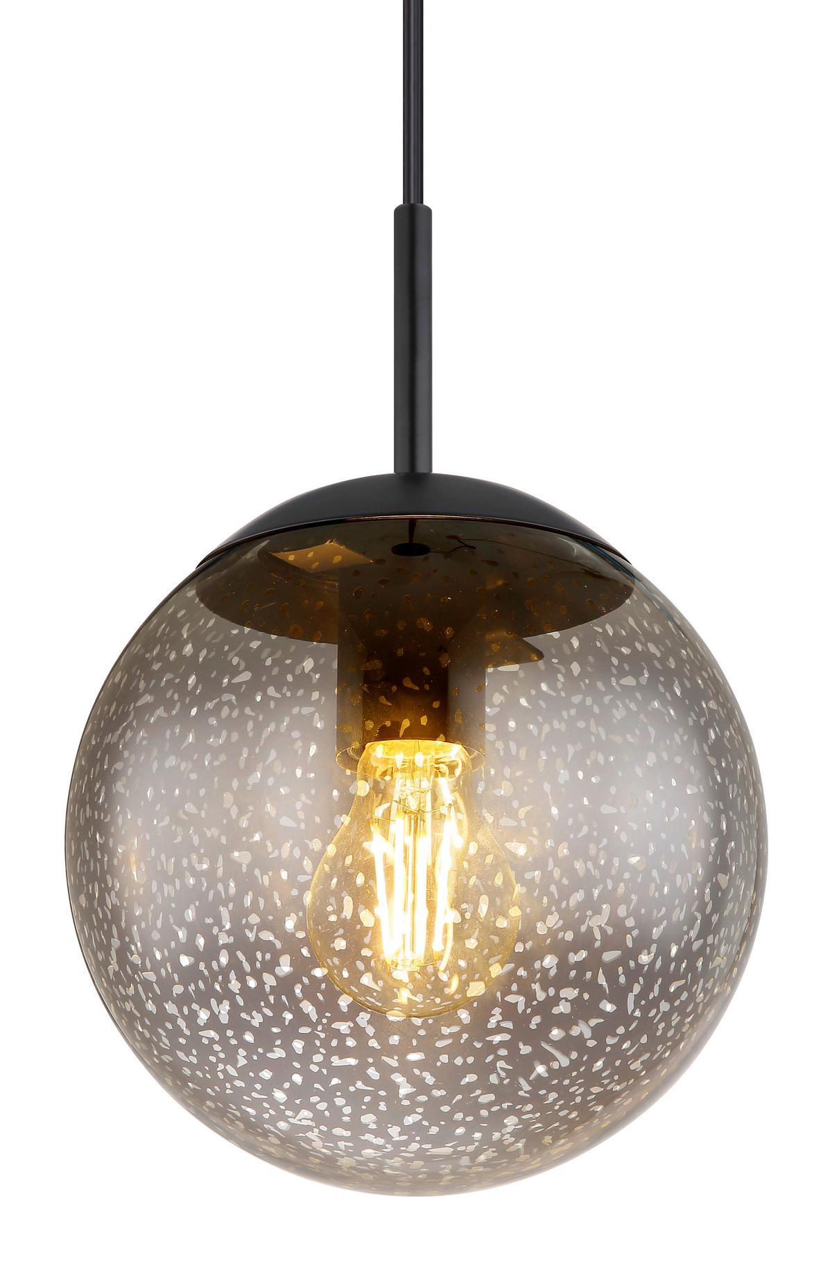 Hängeleuchte 15881h - Schwarz/Grau, Design, Glas/Kunststoff (20/120cm) - Globo