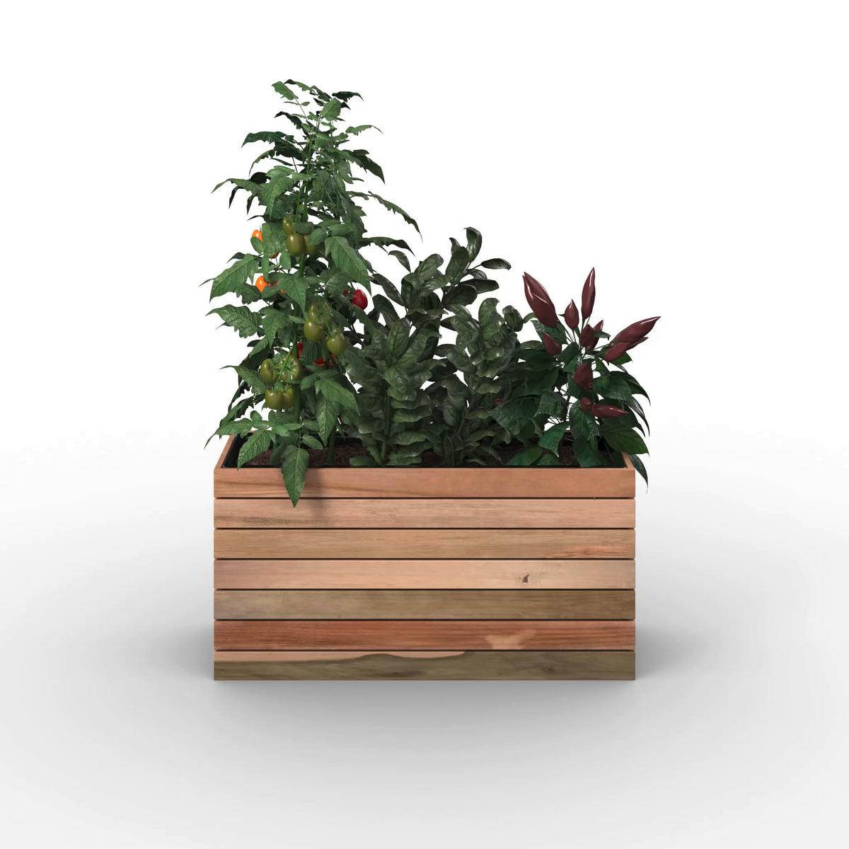 VYVÝŠENÝ ZÁHON CHRISTO 2 - černá/barvy akácie, Natur, kov/dřevo (69/34,5/26cm) - Mömax