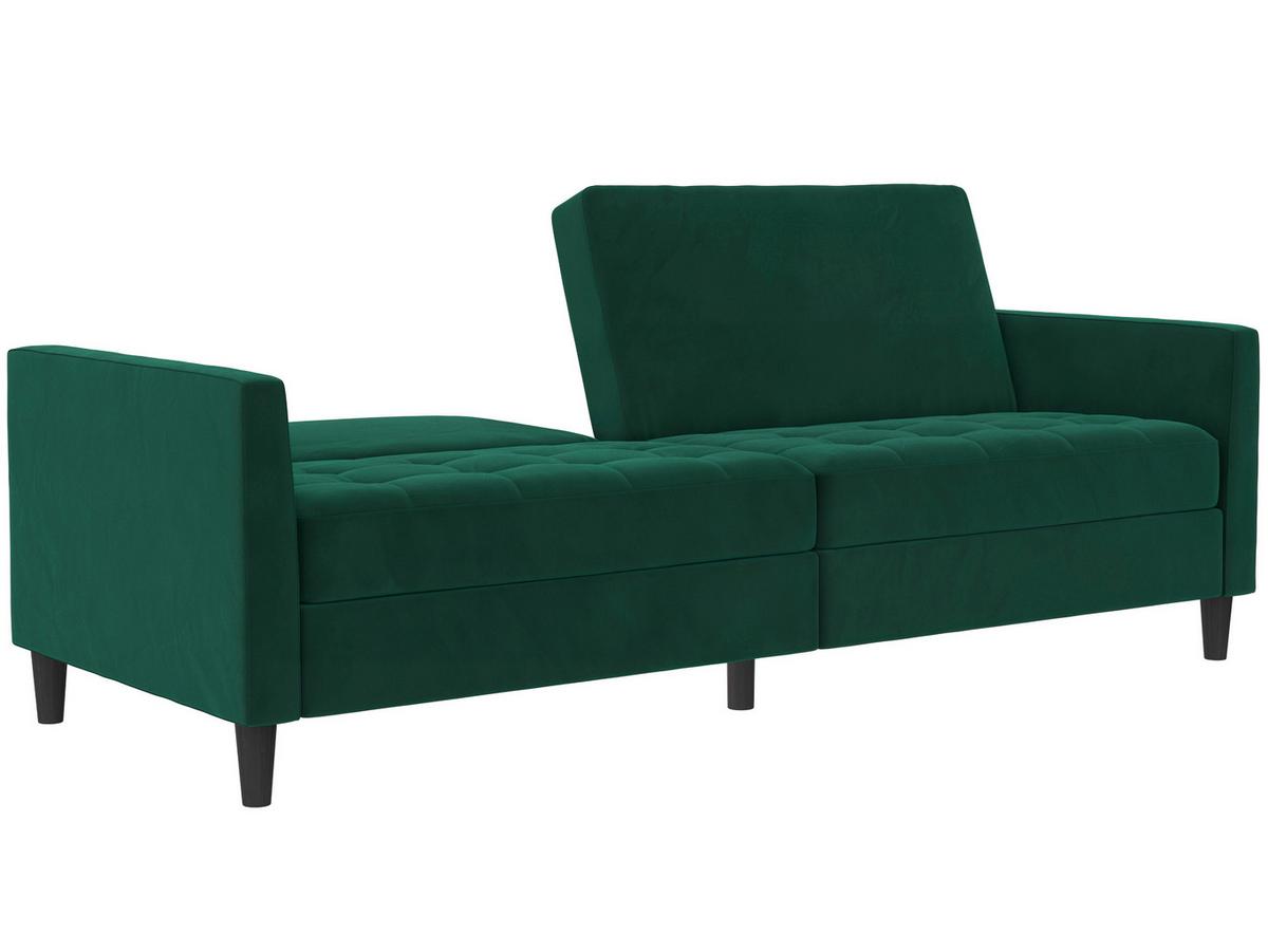 Schlafsofa Palermo Dunkelgrün, mit Schlaffunktion - Dunkelgrün/Schwarz, Basics, Textil (207/86/86cm) - Livetastic