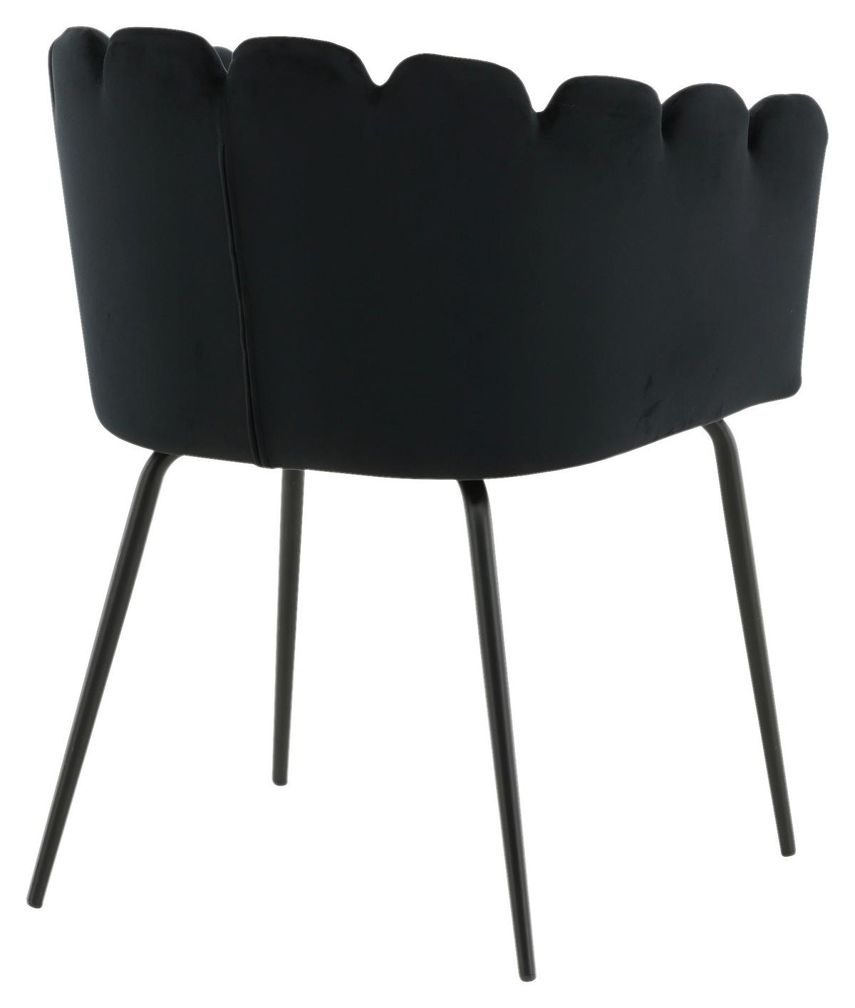 Stuhl Limhamn - Schwarz, Design, Textil/Metall (61/76.56/54cm) - Livetastic
