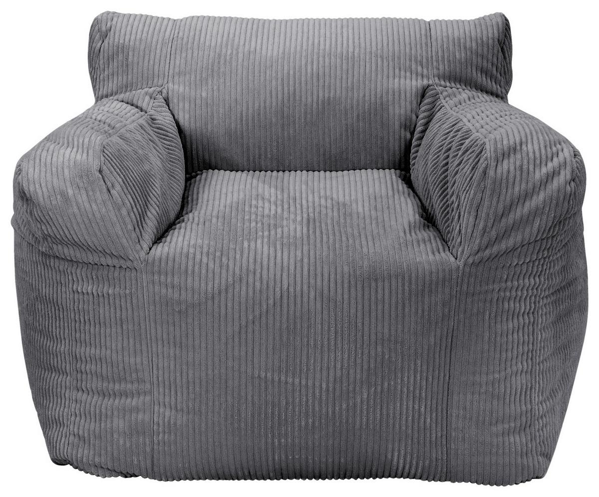 Sitzsack Rivo Cord grau, Indoor, B: 110cm - Grau, Basics, Textil (110/75/100cm)