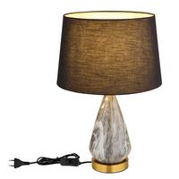 Asztali Lámpa 24147b - fekete/sárgaréz, Konventionell, textil/fém (35/54cm) - Globo