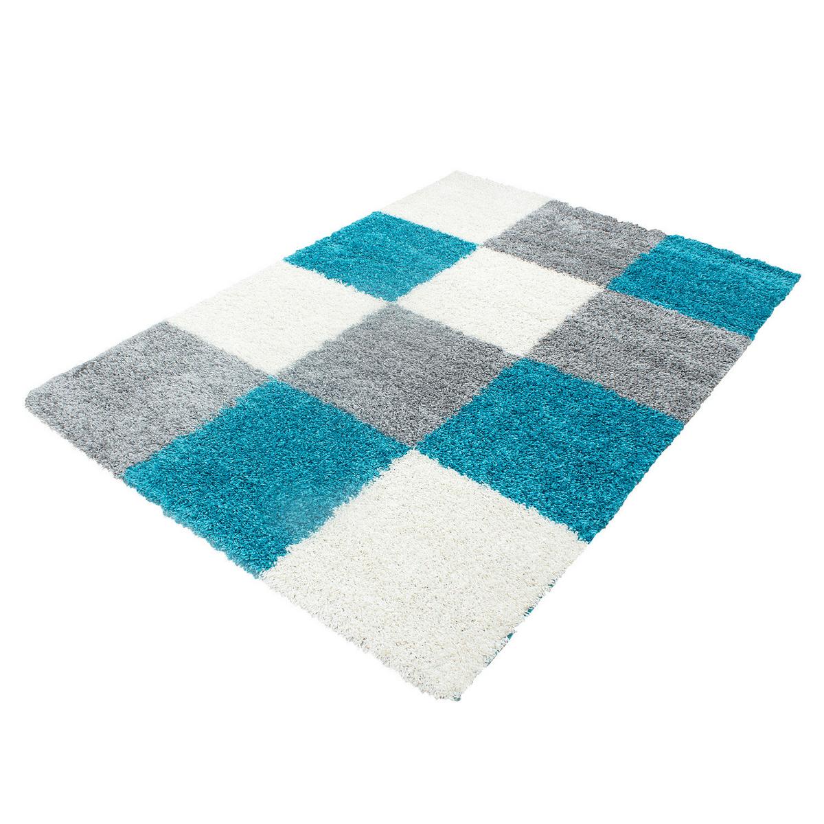 Hochflor Teppich Türkis Life 200x290 cm - Türkis/Hellgrau, KONVENTIONELL, Textil (200/290cm) - Novel