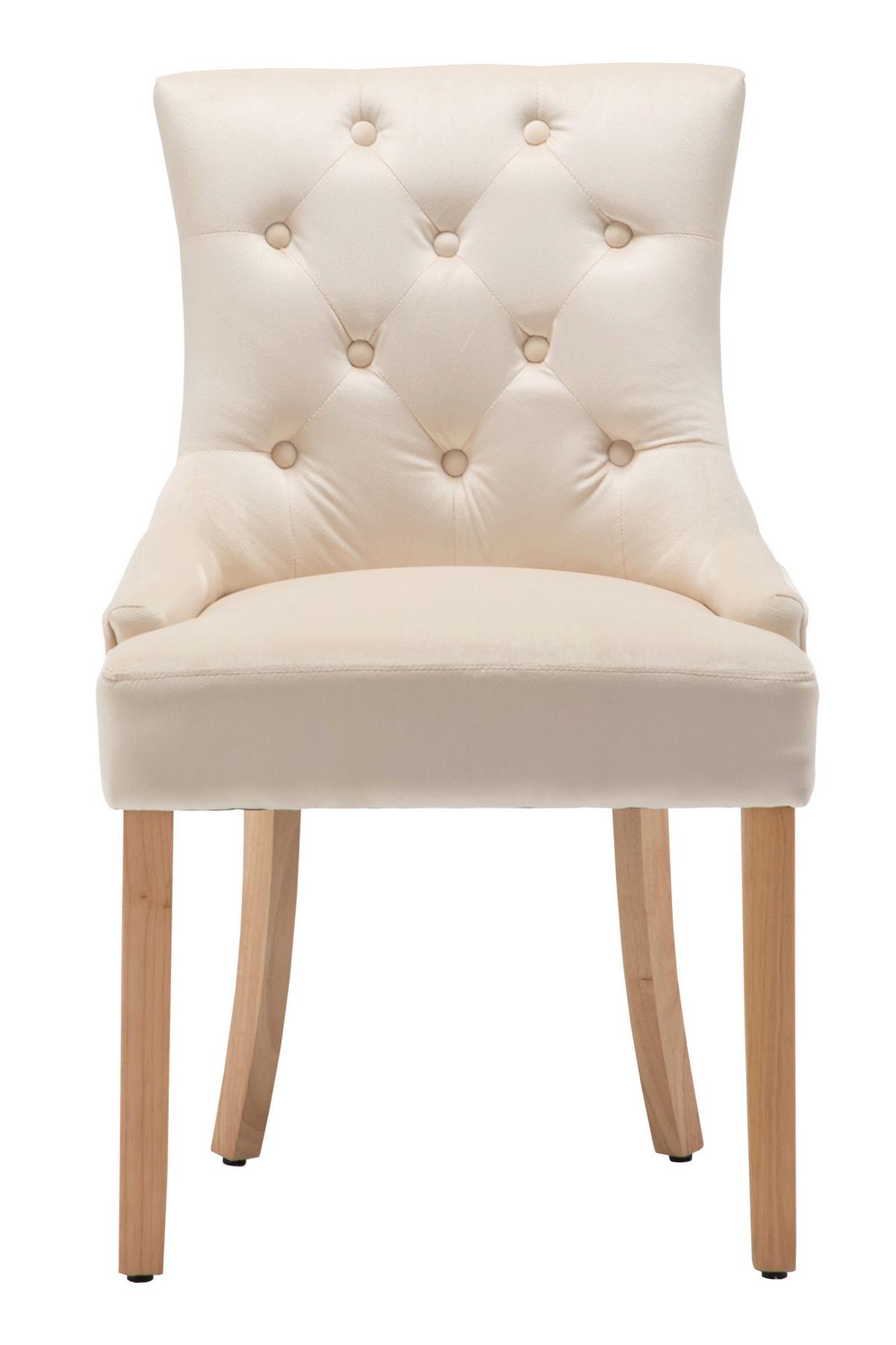 Stuhl-set Samt Creme, B: 56cm - Creme/Naturfarben, Design, Holz/Textil (56/91/63cm) - Livetastic