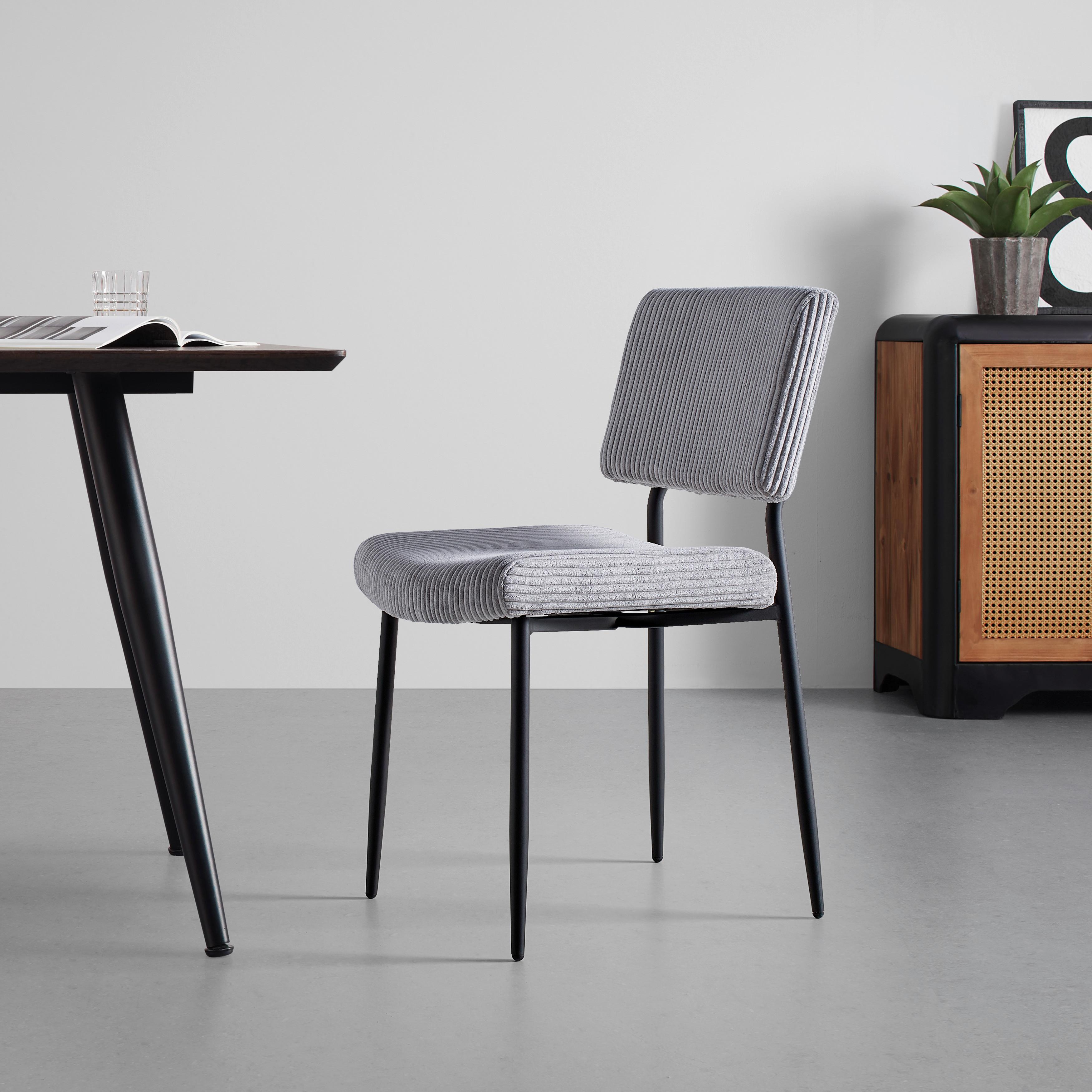 Židle ELIA šedá - šedá/černá, Moderní, kov/dřevo (56/85/47cm) - Bessagi Home