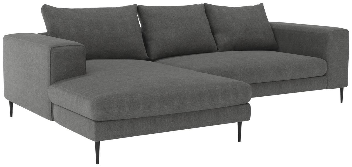 Ecksofa Aurora Ii - Dunkelgrau/Schwarz, MODERN, Textil (170/325cm) - Trendmanufaktur