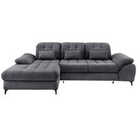 Eckschlafsofa Delphino, Grau S: 189x273 cm - Schwarz/Grau, MODERN, Textil (189/273cm) - Livetastic