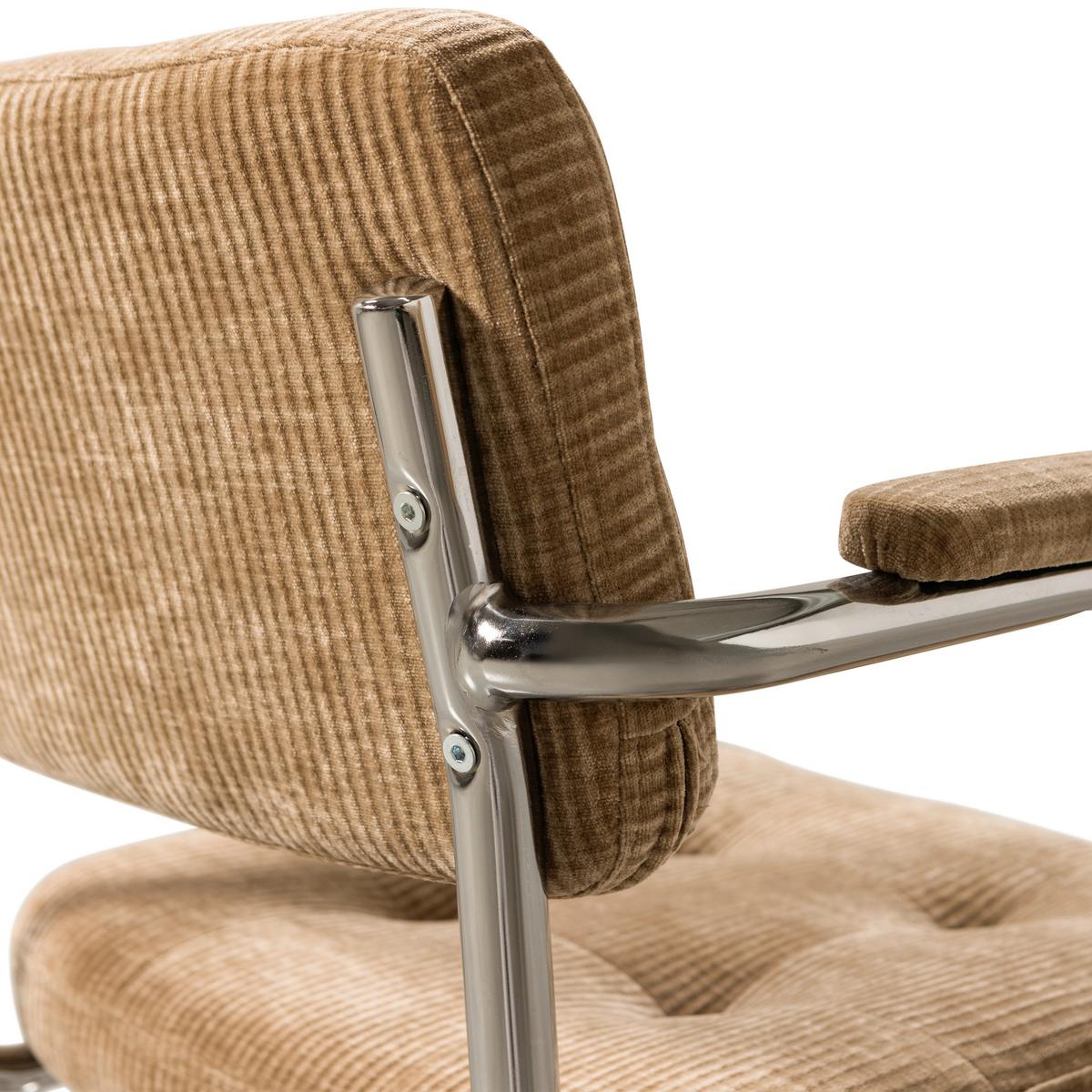 Drehstuhl Kova Sandfarben B: 54cm - Sandfarben/Chromfarben, MODERN, Kunststoff/Textil (54/87/60cm) - Livetastic