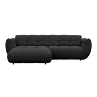 Ecksofa Panda Chenille schwarz, 178x280cm - Dunkelgrün/Schwarz, Trend, Textil (178/280cm)