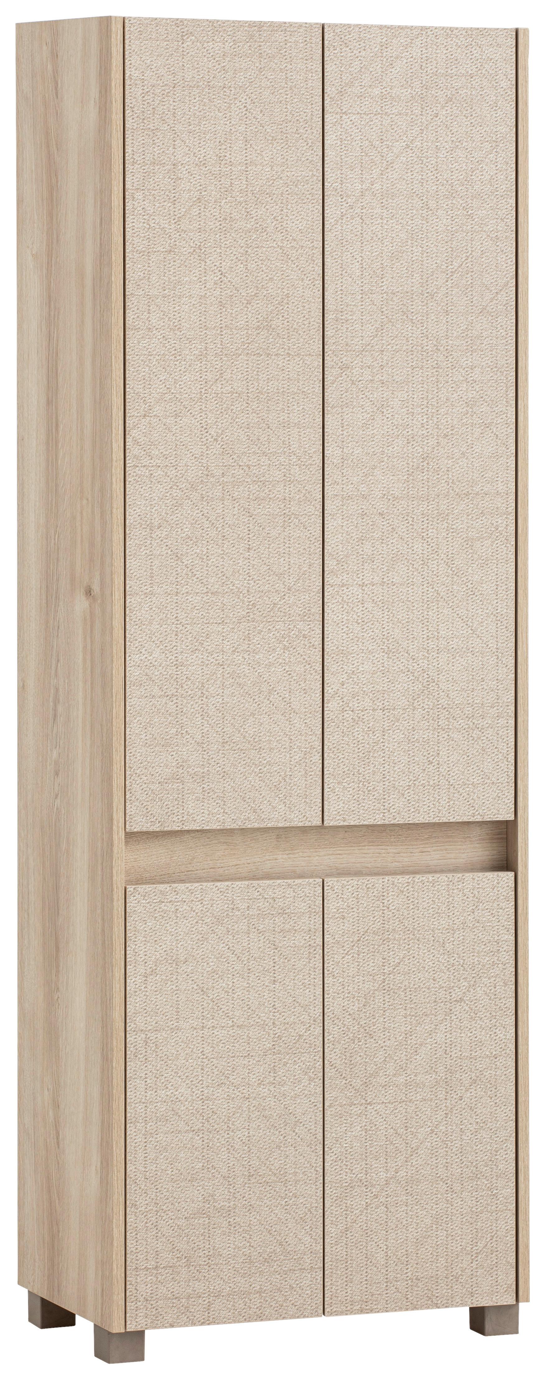 Hochschrank Sander Beige/Eiche Dekor B: 56,9cm - Eichefarben/Beige, MODERN, Holzwerkstoff (56,9/164,5/33cm) - MID.YOU