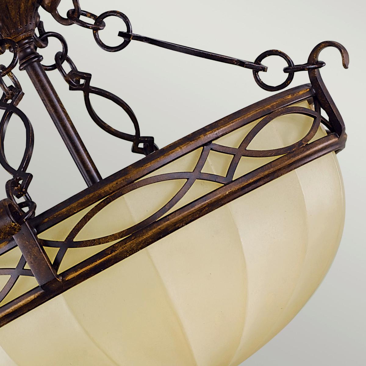 Deckenleuchte Fe-Drawing-Room-Sfc - Walnussfarben, Natur, Glas/Metall (39.4/36.8cm) - Elstead Lighting
