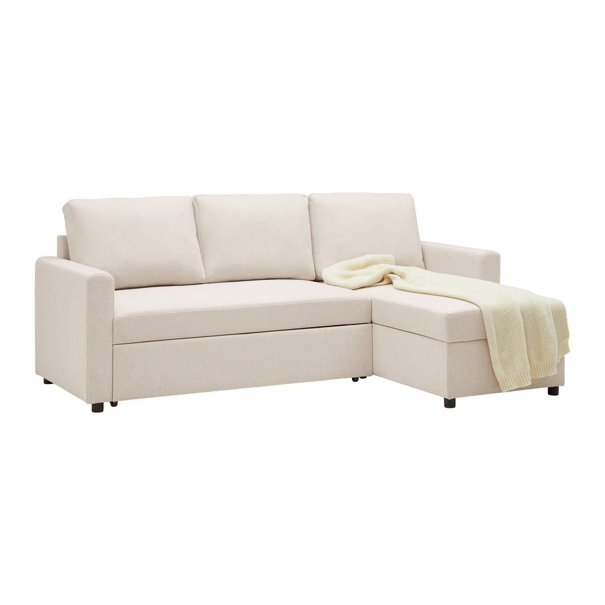 Rohová sedačka VICTORIA, oboustranná, béžová - černá/béžová, Moderní, kov/dřevo (215/82/145cm) - P & B