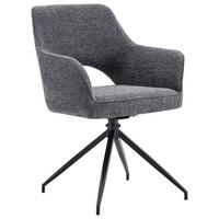 Armlehnstuhl Puro Schwarz/Dunkelgrau B: 60 cm - Dunkelgrau/Schwarz, MODERN, Textil/Metall (60/89/67cm) - Livetastic