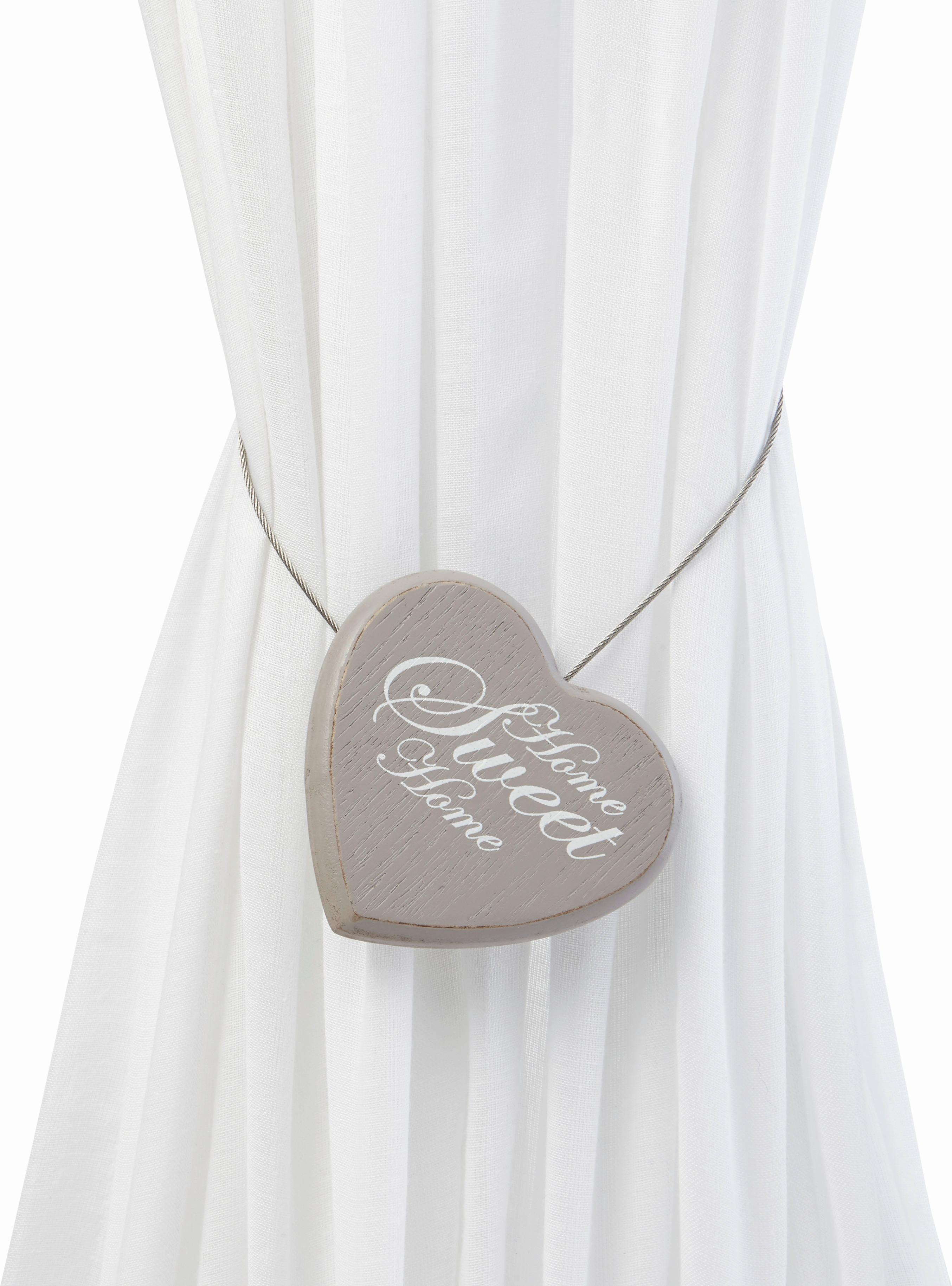 ŘASÍCÍ SPONA SWEET HOME - bílá/šedohnědá, Romantický / Rustikální, kov/dřevo (8cm) - Modern Living