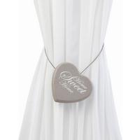 ŘASÍCÍ SPONA SWEET HOME - bílá/šedohnědá, Romantický / Rustikální, kov/dřevo (8cm) - Modern Living