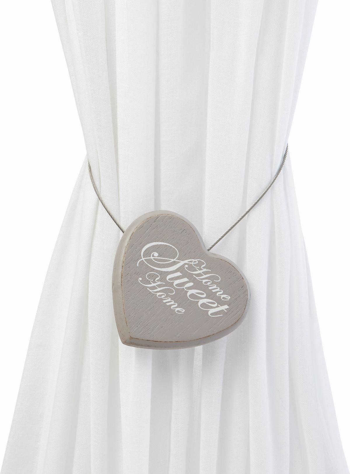 ŘASÍCÍ SPONA SWEET HOME - bílá/šedohnědá, Romantický / Rustikální, kov/dřevo (8cm) - Modern Living