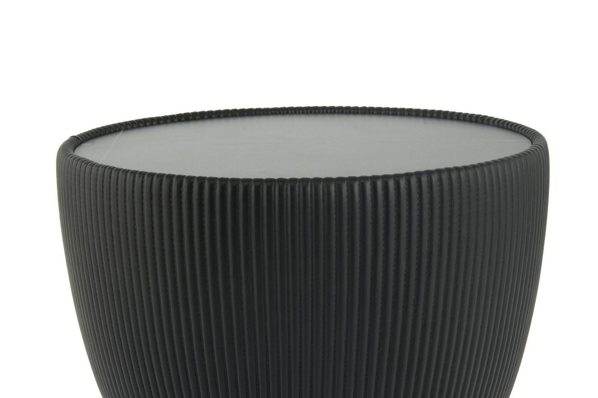 Beistelltisch Jokai 125 Schwarz - Goldfarben/Schwarz, Design, Textil/Stein (47/45cm) - Kayoom