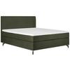 Boxspringbett Linz 140x200 cm D.grün inkl. Topper - Dunkelgrün/Schwarz, MODERN, Textil (140/200cm) - MID.YOU