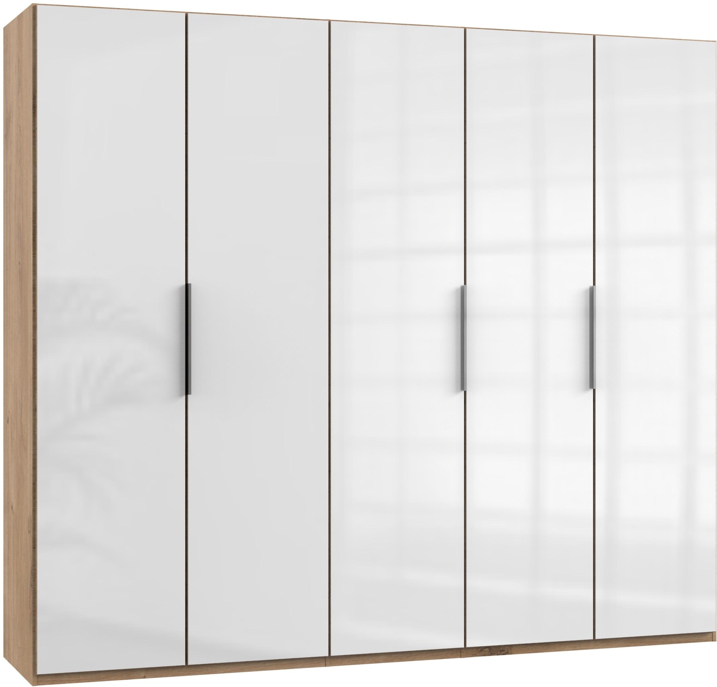 Drehtürenschrank 250cm Level, Weiß/eiche Dekor - Eichefarben/Weiß, MODERN, Glas/Holzwerkstoff (250/216/58cm) - MID.YOU