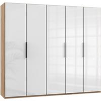 Drehtürenschrank 250cm Level, Weiß/eiche Dekor - Eichefarben/Weiß, MODERN, Glas/Holzwerkstoff (250/216/58cm) - MID.YOU