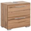 Waschbeckenunterschrank Carlos B: 60,2 cm Eichefarben - Eichefarben/Silberfarben, KONVENTIONELL, Holzwerkstoff (60,2/59,1/35cm) - MID.YOU