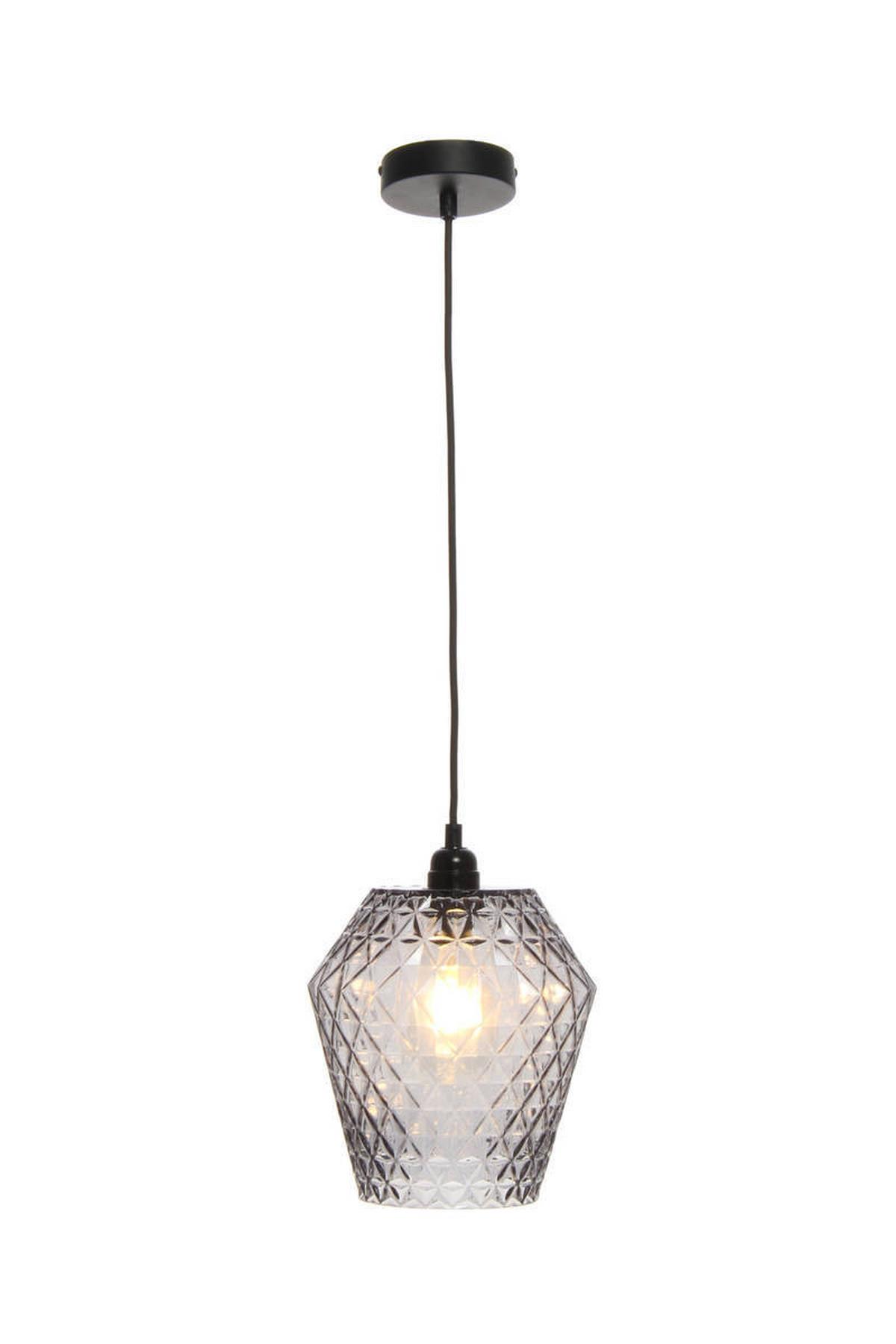 Hängeleuchte Lumi H: 27 cm 1-Flammig - Grau, Trend, Glas (20/27/20cm) - Kayoom