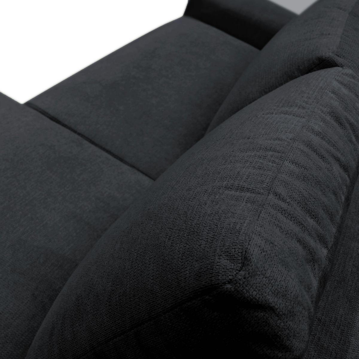 Ecksofa Velo Schwarz S: 250x160 cm - Schwarz, Design, Textil (250/160cm) - MID.YOU