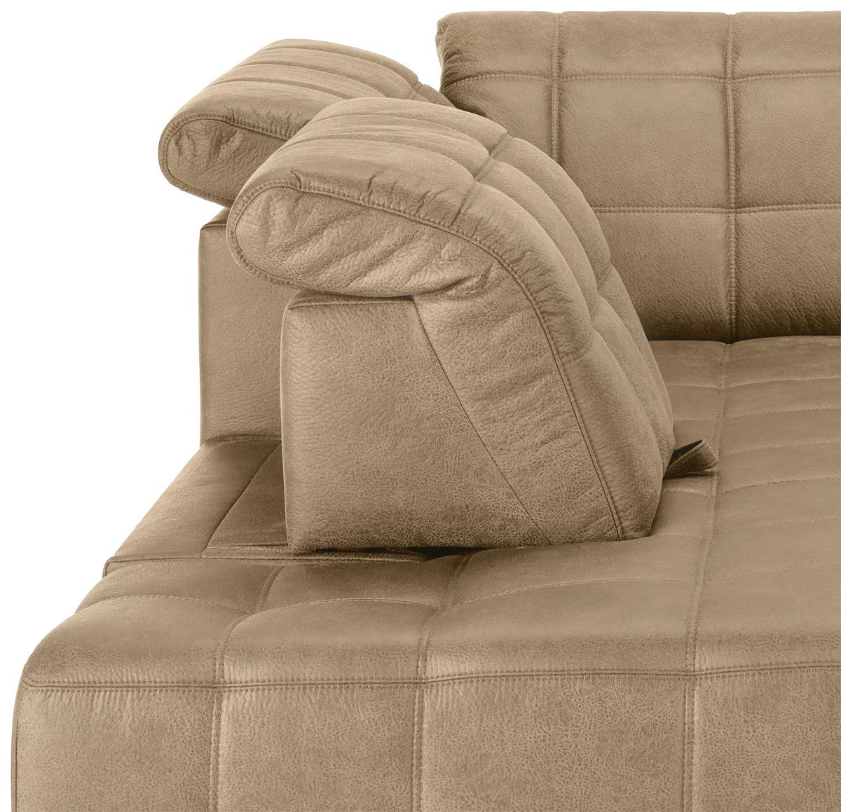 Rohová sedačka PANAMA, levá, béžová - černá/béžová, Konvenční, kov/textil (216/304cm) - Premium Living