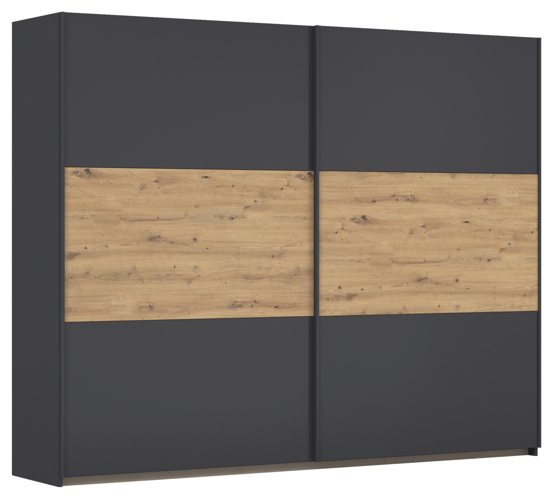 Schwebetürenschrank Neo Grau Eiche Artisan Dekor
