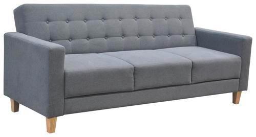 3-Sitzer-Sofa mit Schlaffunkt. Levi Grau - Naturfarben/Grau, MODERN, Holz/Textil (208/85/88cm) - Ondega