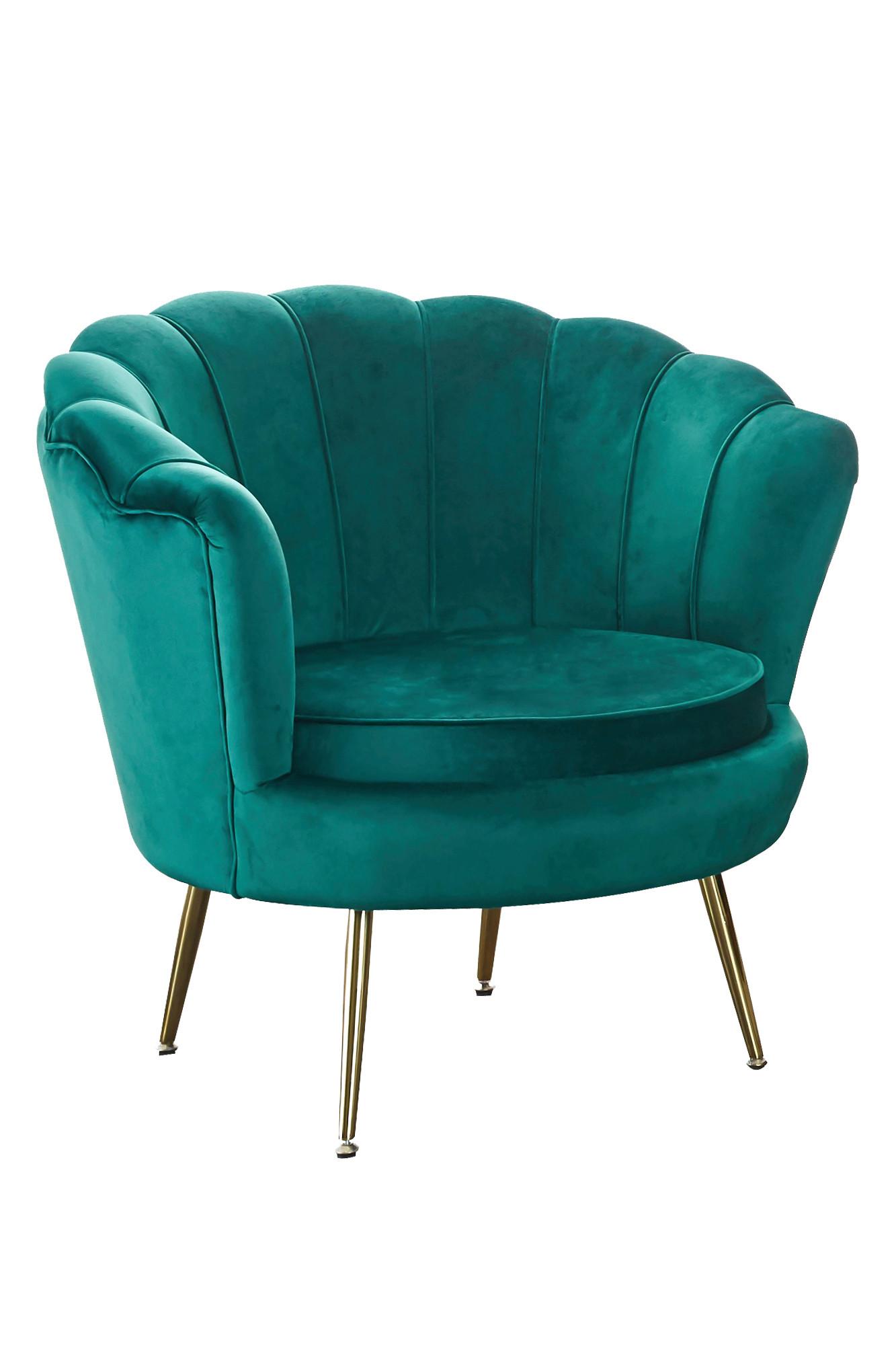 Sessel Grün B: 76 Cm - Goldfarben/Grün, MODERN, Textil (76/78/76cm) - Livetastic