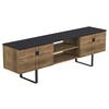 Lowboard Zeus TV-Schrank - Walnussfarben/Schwarz, Design, Holzwerkstoff (160/50/35cm) - Livetastic