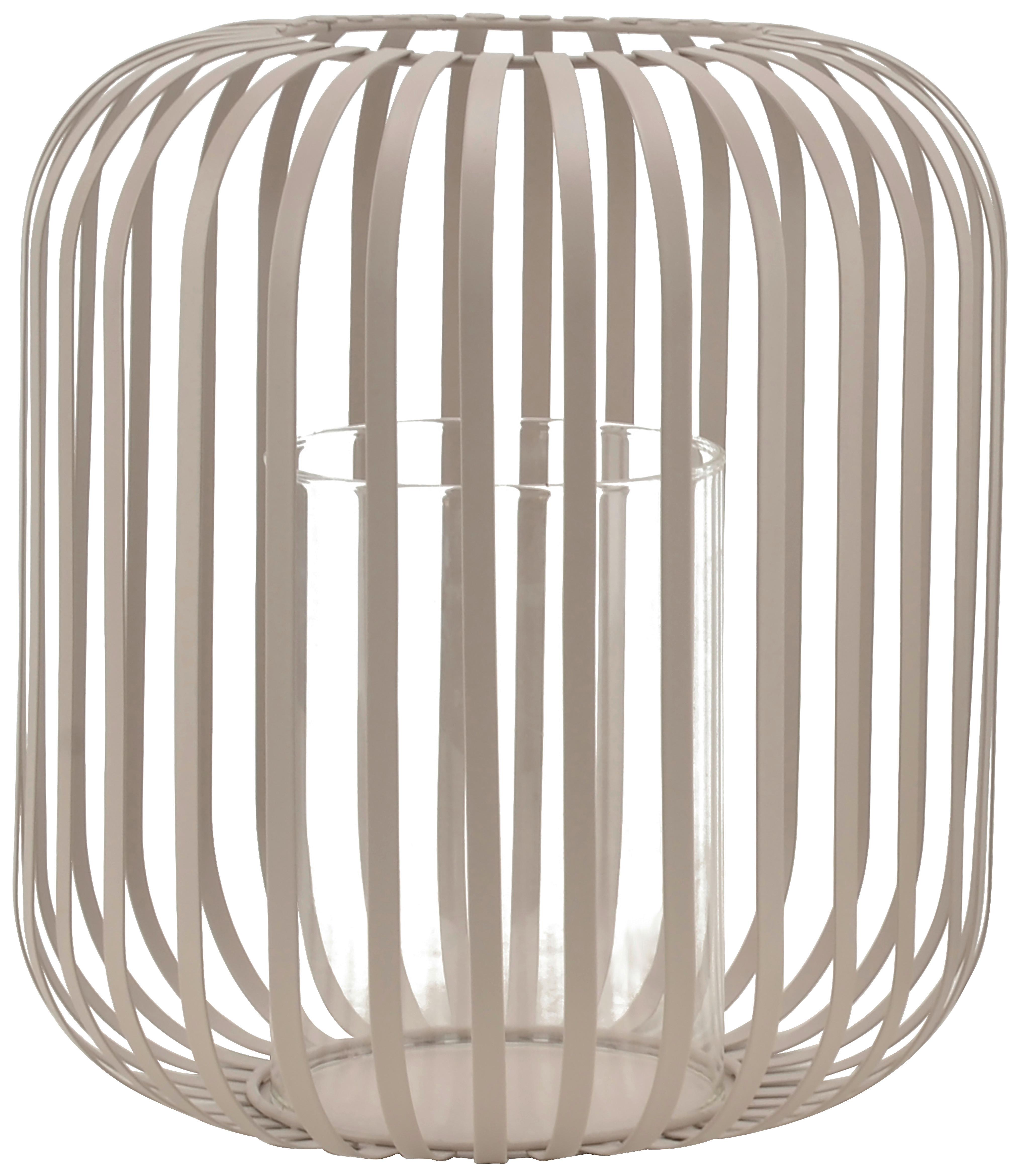 Svietnik JOLA - béžová, Modern, kov/sklo (23,5/26cm) - Mömax