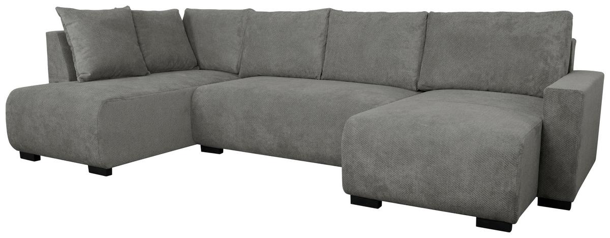 Wohnlandschaft Veronice Grau B: 313 cm - Blau/Schwarz, Trend, Textil (171/313/141cm)