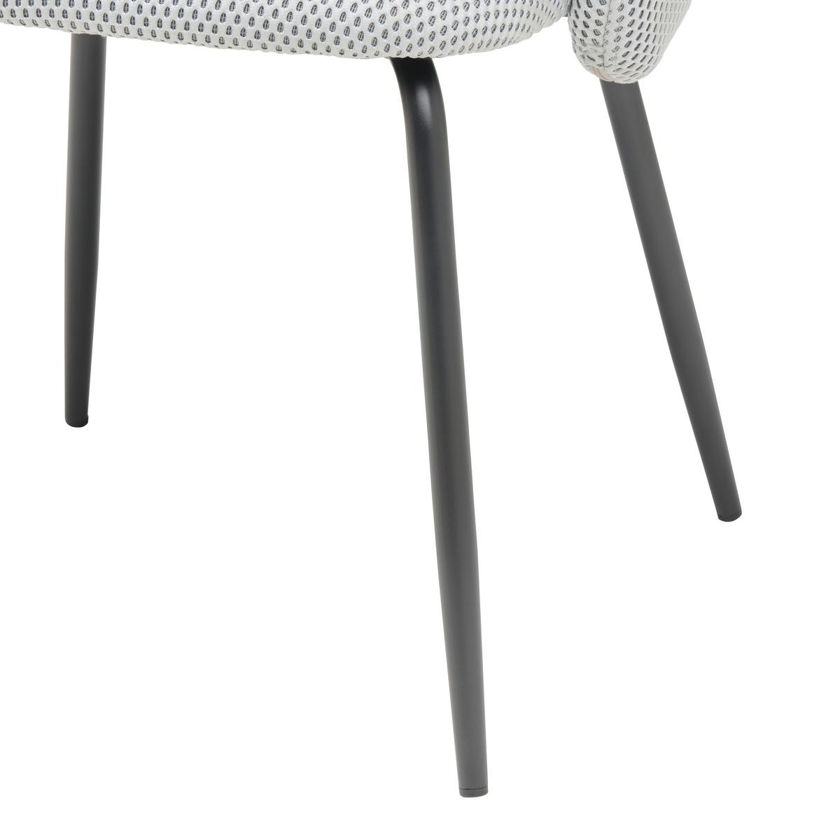 Armlehnstuhl Celine Textil Hellgrau B: 58 Cm - Hellgrau/Schwarz, MODERN, Textil/Metall (58/80/60cm) - MID.YOU