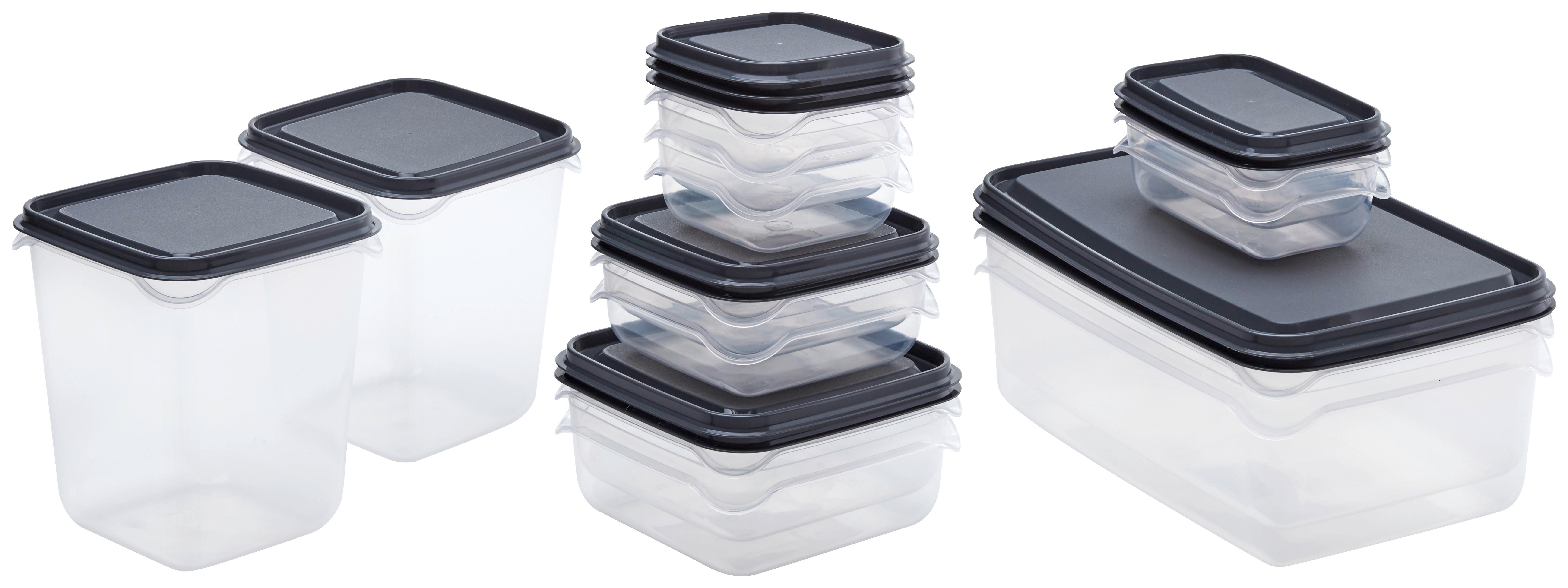 Sada dóz na potraviny Parker - čierna/sivá, Konventionell, plast - Mömax