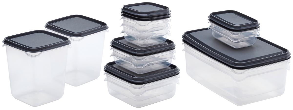 Sada dóz na potraviny Parker - čierna/sivá, Konventionell, plast - Mömax