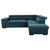 Ecksofa Sirius L blau, 267x218cm - Blau/Eichefarben, KONVENTIONELL, Holz/Holzwerkstoff (267/218cm)