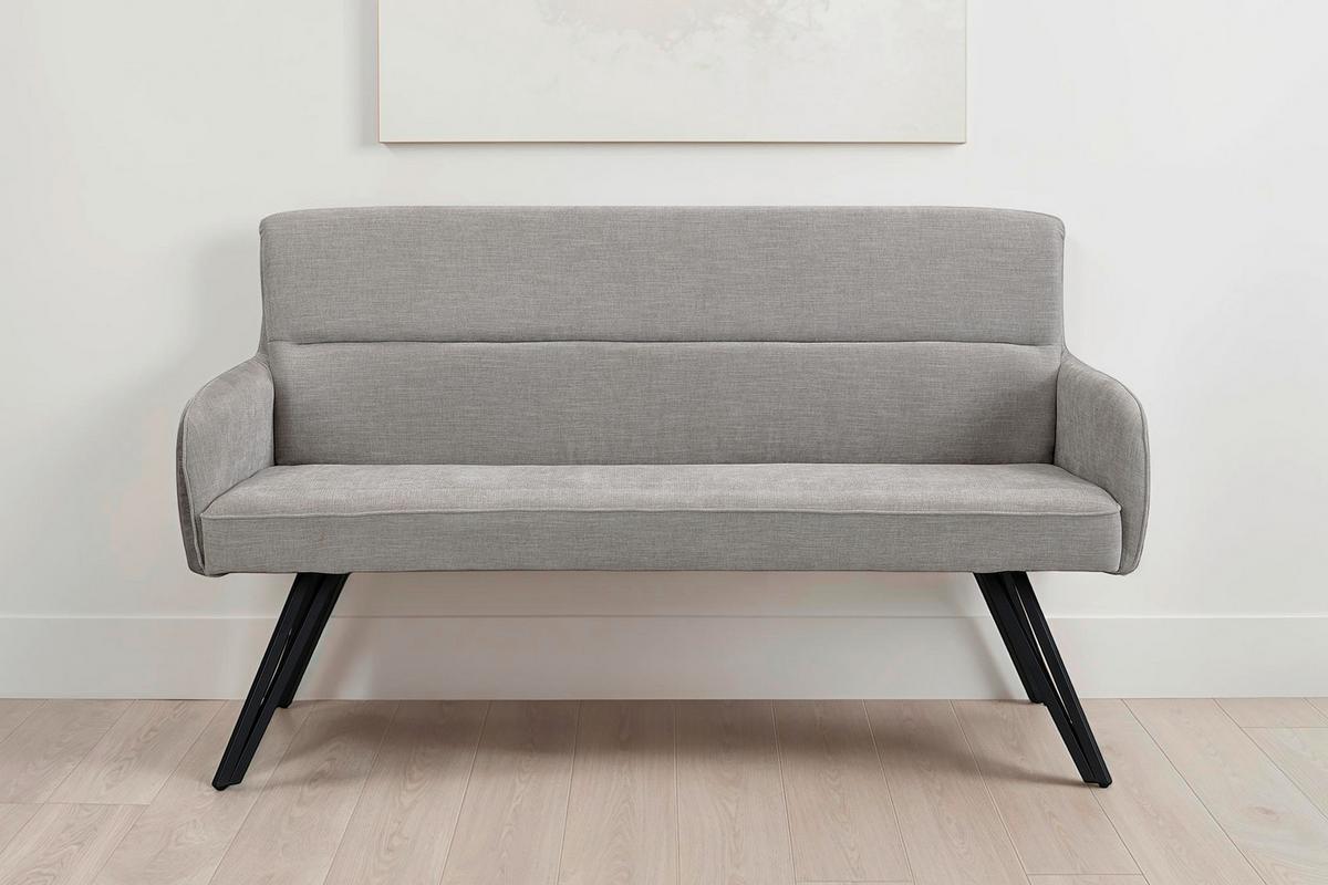 Sitzbank Tino - Hellgrau/Schwarz, MODERN, Textil/Metall (140/94/67cm) - MID.YOU