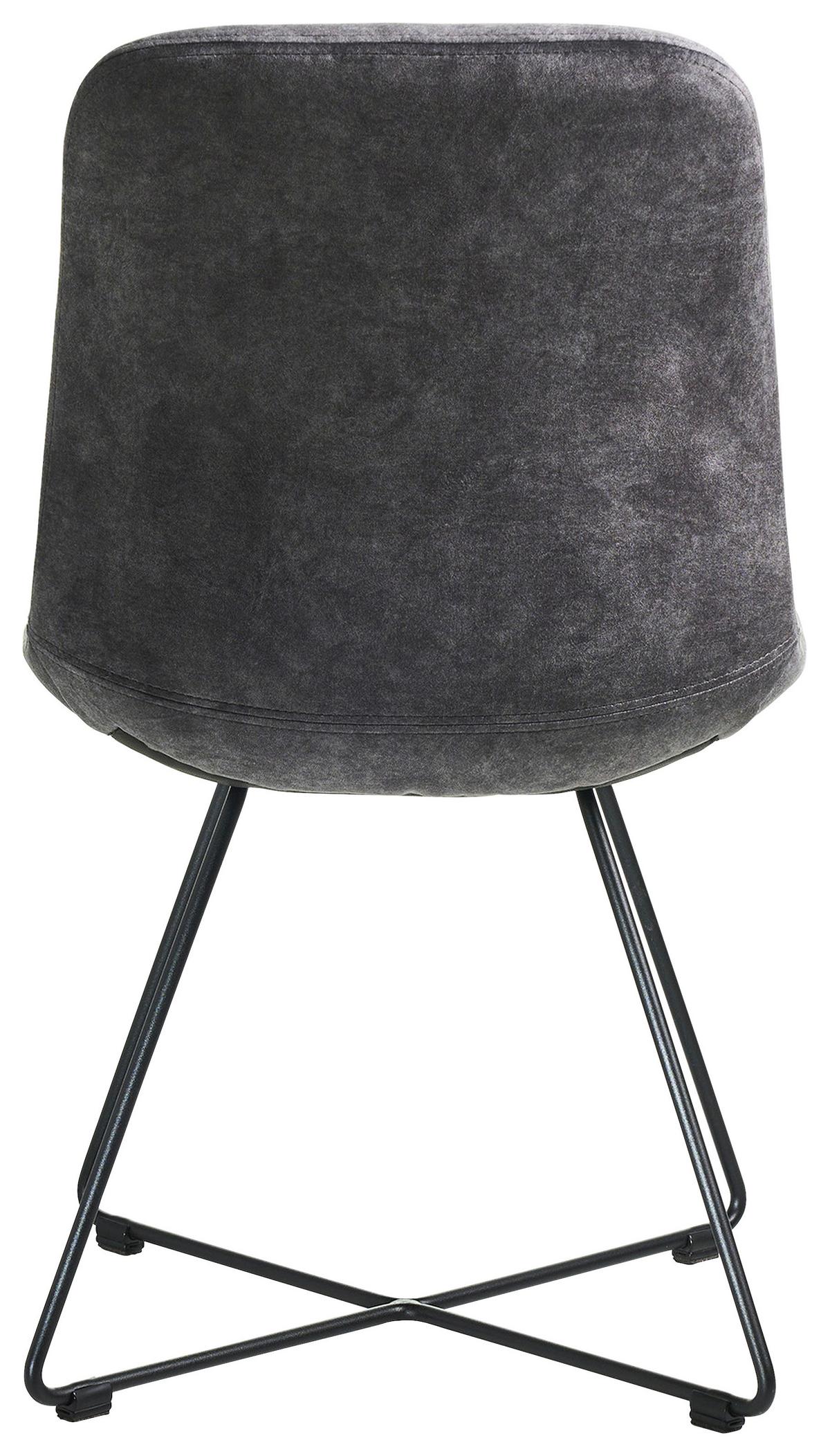 STOLIČKA CROSS-CH - čierna/sivá, Basics, kov/textil (51/89/61cm) - Celina Home