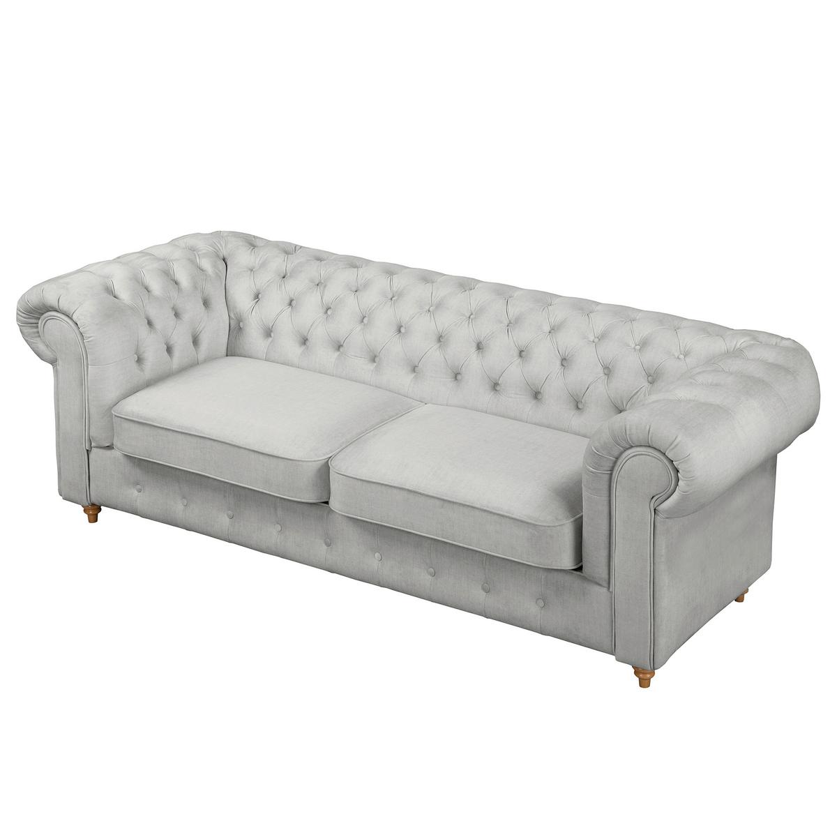 Schlafsofa Laura Hellgrau, B: 218cm - Hellgrau/Braun, Design, Textil (218/74/91cm) - P & B