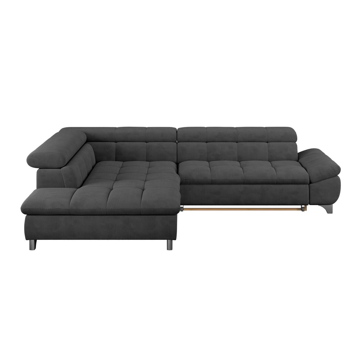Ecksofa Gemini Schwarz, B: 234cm - Chromfarben/Anthrazit, KONVENTIONELL, Textil (234/312cm)