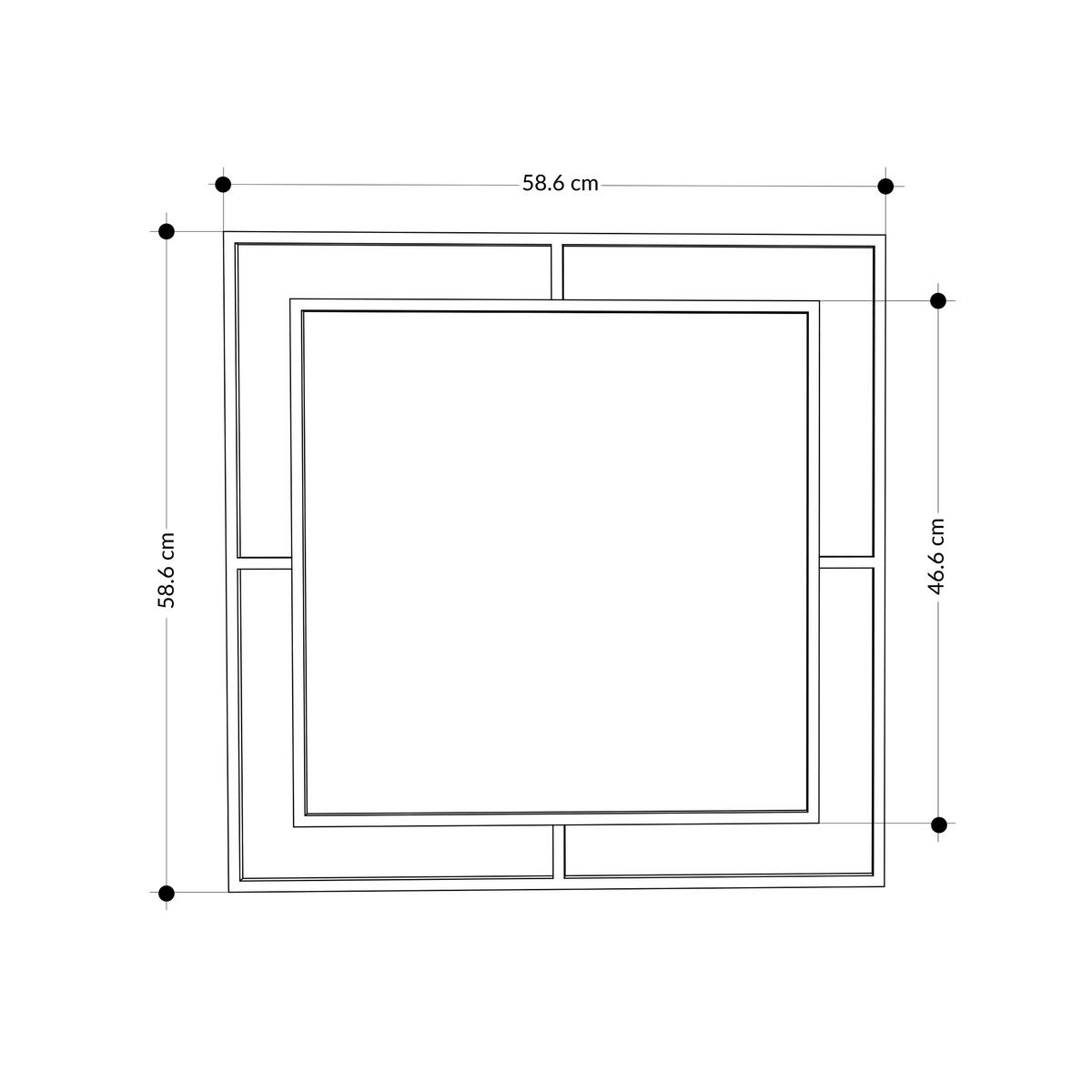 Wandspiegel Corner Mirror Goldfarben B: 58 Cm - Goldfarben, Design, Metall (58/58/2cm) - Livetastic