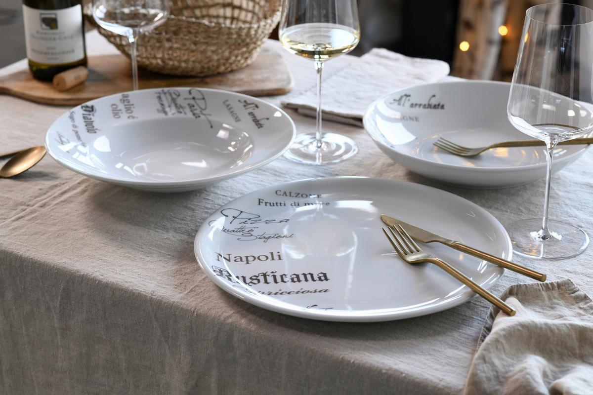 Pizzatellerset Europa Gustoso Porzellan Weiß - Weiß, Design, Keramik (33cm) - Creatable