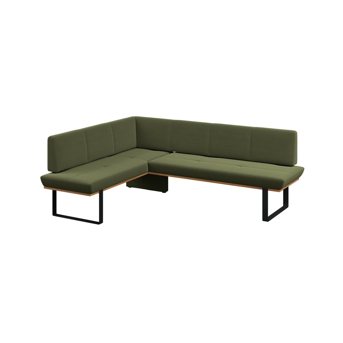 Eckbank Tristan Webstoff moosgrün,S:195x245cm - Schwarz/Grün, MODERN, Holz/Textil (195/245cm) - James Wood