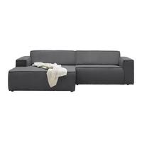 Rohová sedačka LOFT, levá, antracitový manšestr - černá/světle zelená, Moderní, textil/plast (172/75/265cm) - Mömax